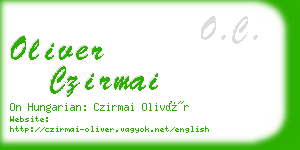 oliver czirmai business card